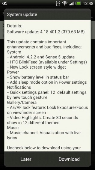 HTC One X finally getting 4.2.2 and Sense 5