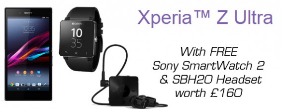 Sony Xperia Z Ultra and Sony SmartWatch 2 and Stereo Bluetooth Headset £612 [Deal]