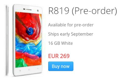 Oppo Style already have the R819 up for pre order