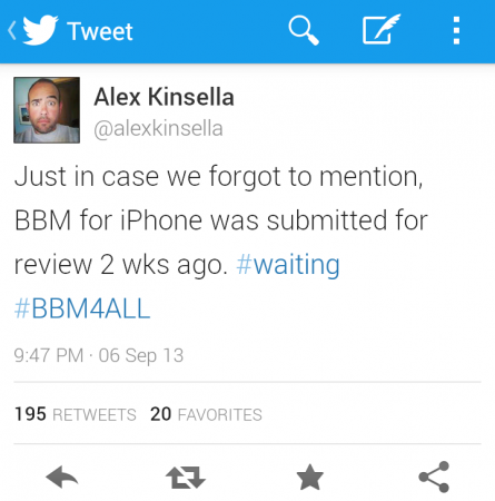 BBM submitted to app store
