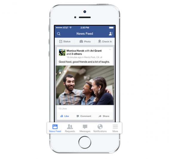 Facebook for iOS updated following release of iOS 7