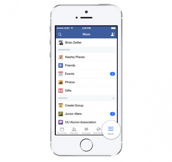 Facebook for iOS updated following release of iOS 7