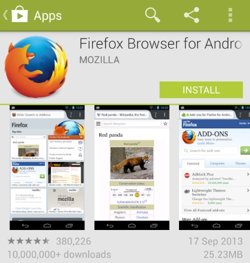 Firefox Browser for Android gets updated
