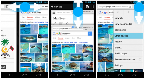 Chrome for Android updated with Gesture Support