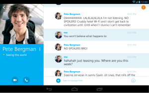 Skype updated for tablets