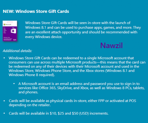 Microsoft gift cards incoming?