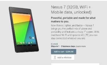 Nexus 7 32GB, now with a bit of 4G action for £299