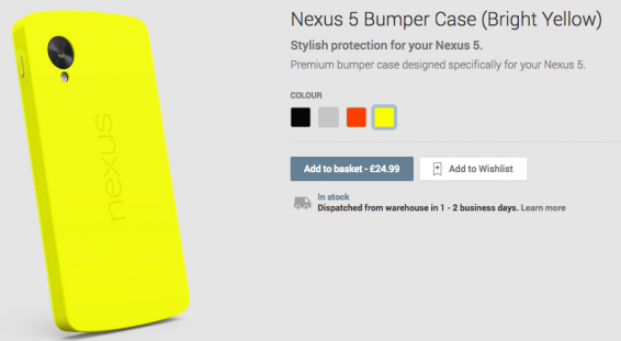 Official Nexus 5 bumper now on sale