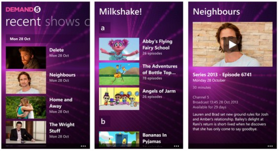 Demand 5 comes to Windows Phone