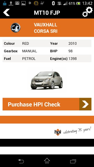 Official HPI Check available for iPhone and Android