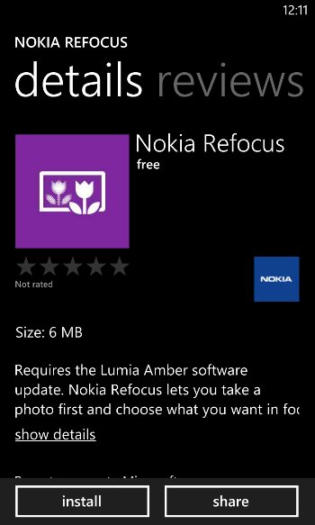 Nokia Refocus is now available for Windows Phone