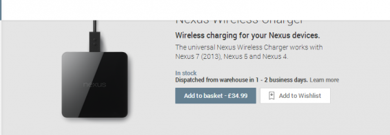 Nexus Wireless Charger Now Available in the UK Play Store