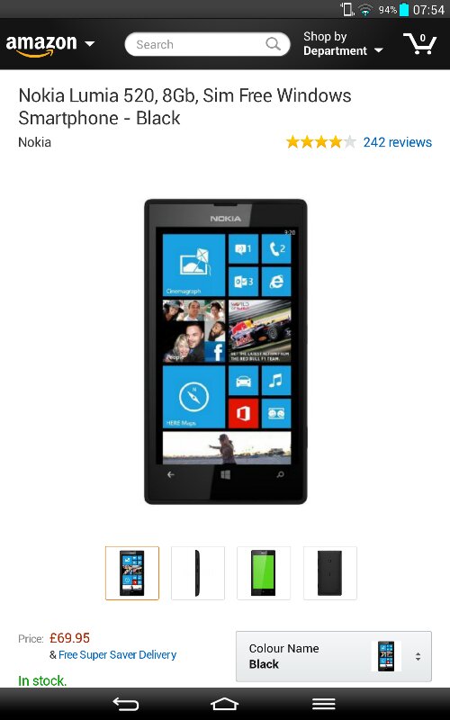 SIM Free Nokia Lumia 520 available super cheap [deal]