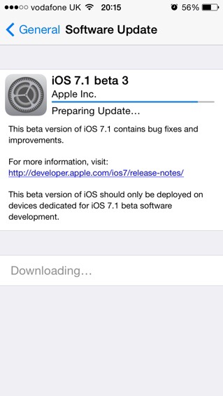 Apple releases 7.1 Beta 3 to Developers