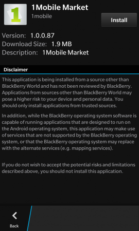 Blackberry 10 OS updated, includes direct loading Android apps