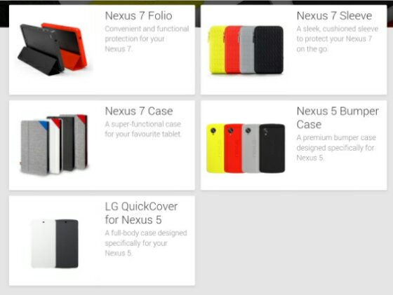 Some of the Nexus accessories are slightly cheaper on the Google Play Store