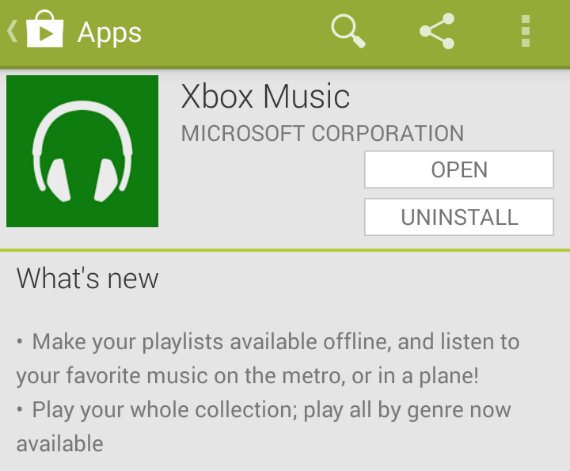 Xbox Music for Android update adds offline music support