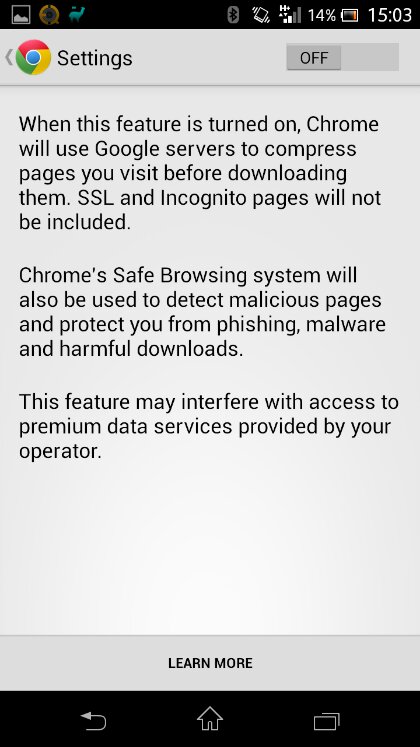 Chrome updated, now adds data compression