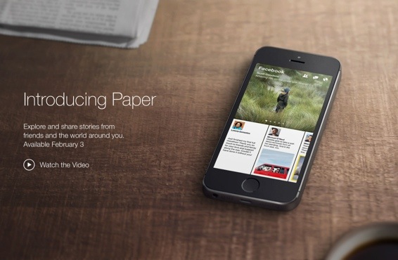Facebook Paper app launch for iOS in US