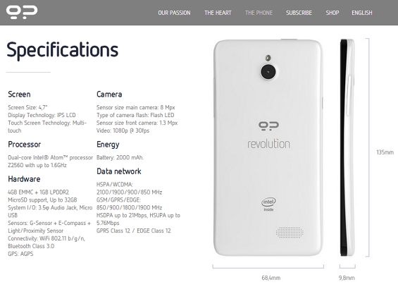 The dual OS Geeksphone Revolution is now available to order