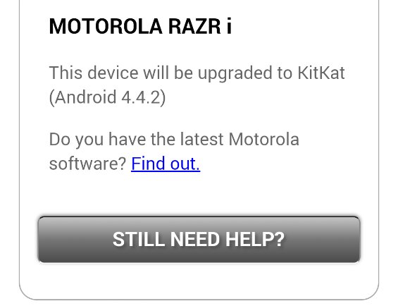 It seems like the Motorola RAZR i might get KitKat after all