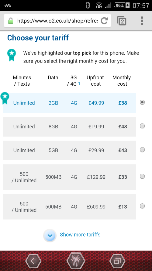 O2 HTC One (M8) Pricing available