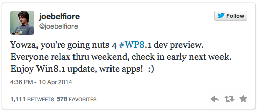 Windows Phone 8.1 developer software coming next week