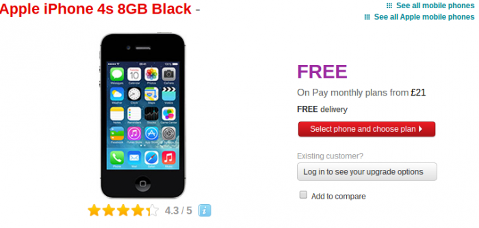 iPhone 4S deal at Vodafone