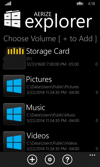 Direct file access on Windows phone   Aerize Explorer
