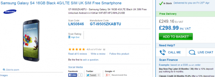Deal on a Samsung Galaxy S4