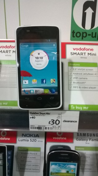 Vodafone Smart mini now just £30