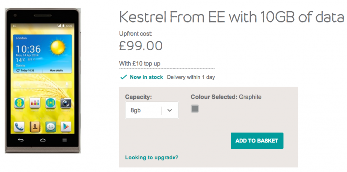 EE branded Kestrel phone now on sale