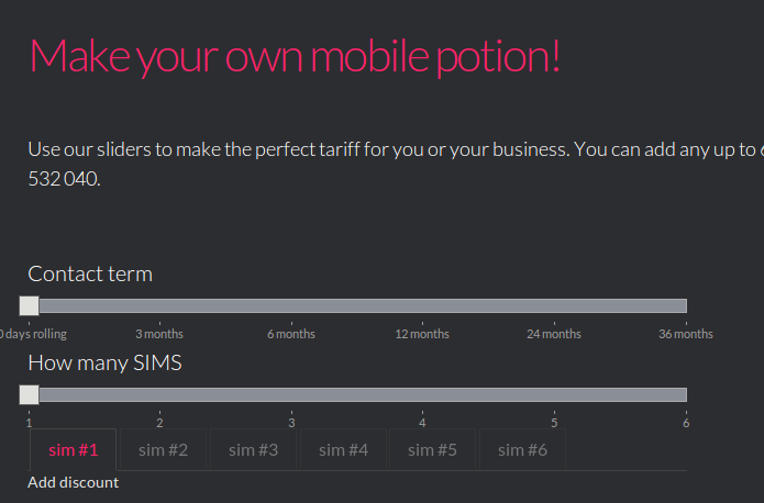 My Tariff offers a tariff you can alter as and when