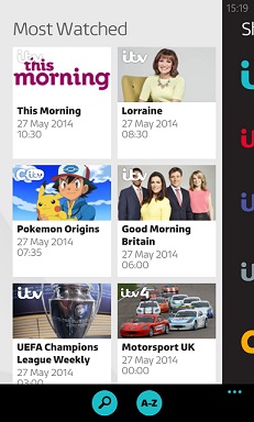 More TV on WP. Grab ITV Player