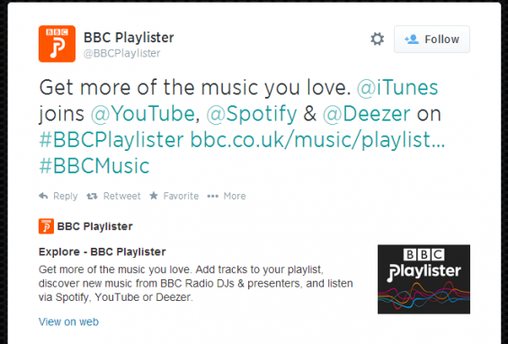 BBC Playlister can now export to iTunes
