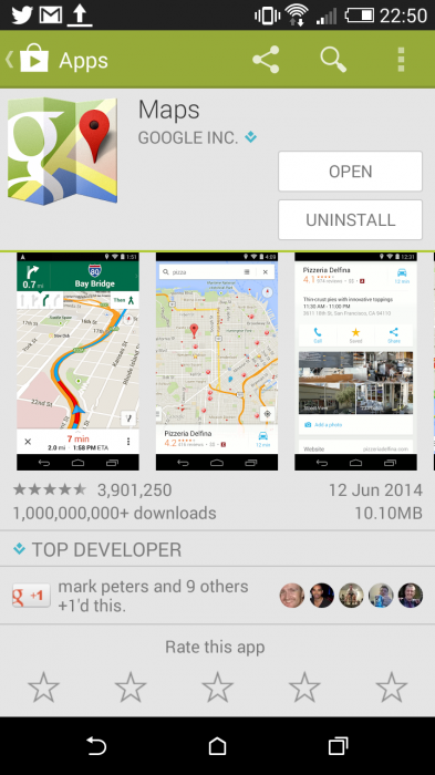 Google Maps   More than a billion installs