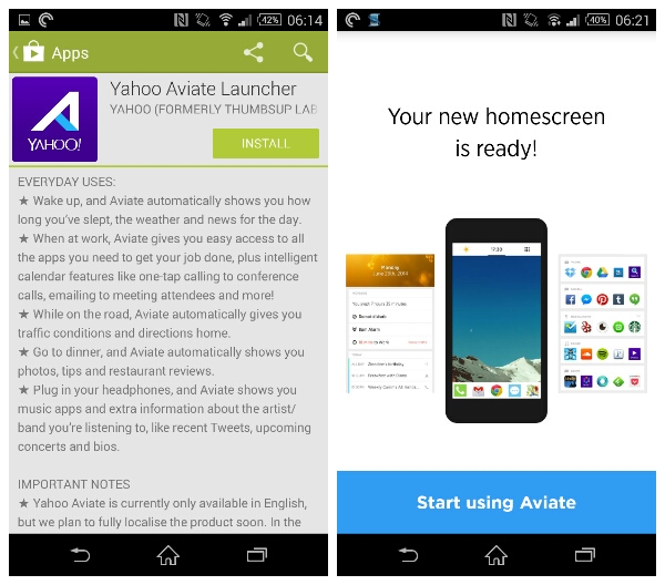 Aviate Launcher by Yahoo is now available