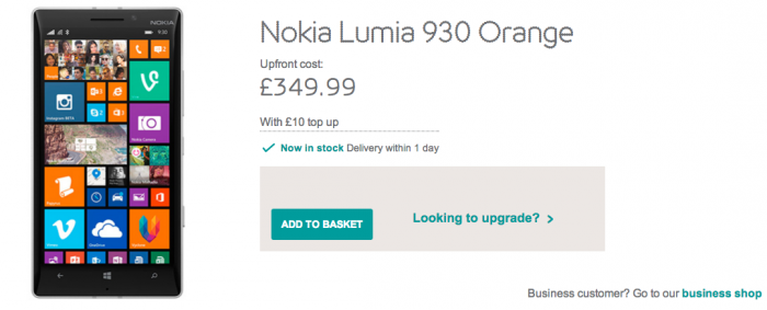 Lumia 930 bargain at EE