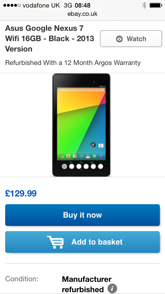 Nexus 7 16GB cheap deal