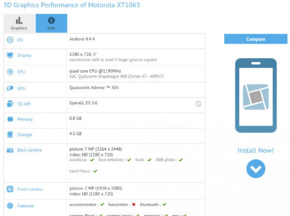 Moto G successor, XT1063, surfaces in benchmarks