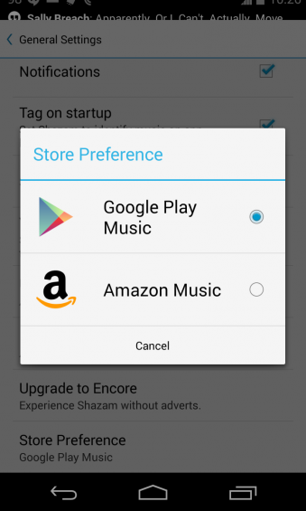 bam, Shazam, buy through Google Play, man