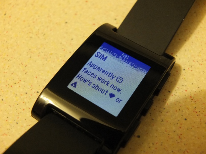 The latest Pebble firmware update adds emoji support