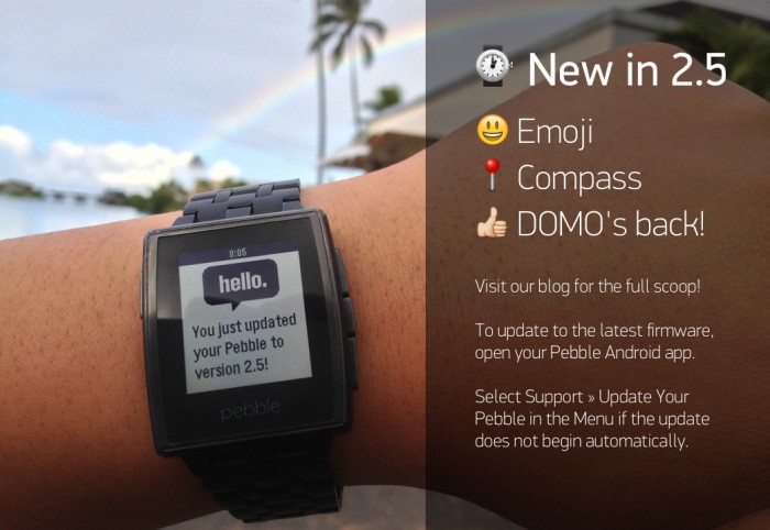 The latest Pebble firmware update adds emoji support