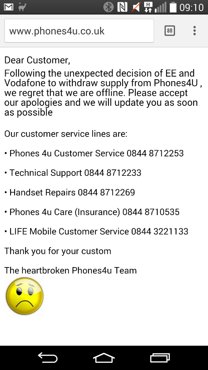 Phones 4u going into administration