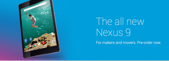 Nexus 9 available for pre order now from Play Store