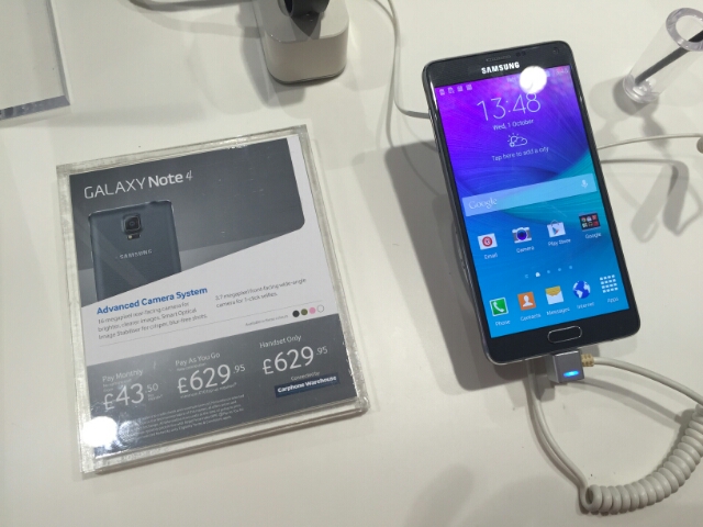 Samsung Galaxy Note 4 pricing and availability