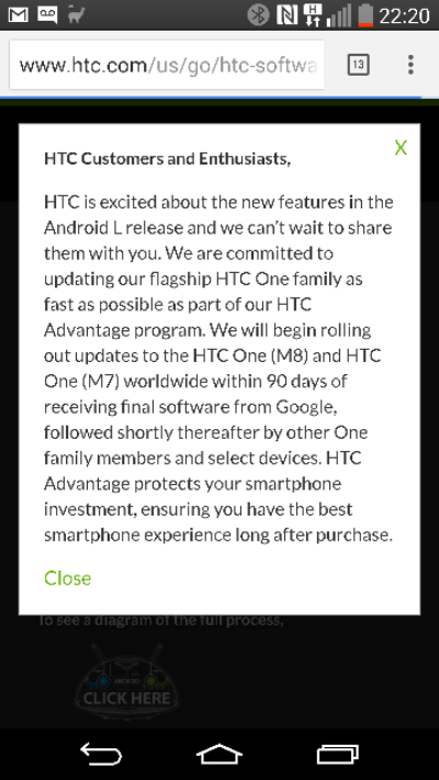 HTC Lollipop news
