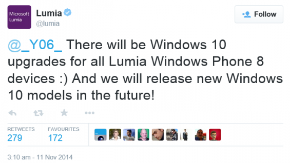 Microsoft confirms WP10 will come to all WP8 Lumia handsets