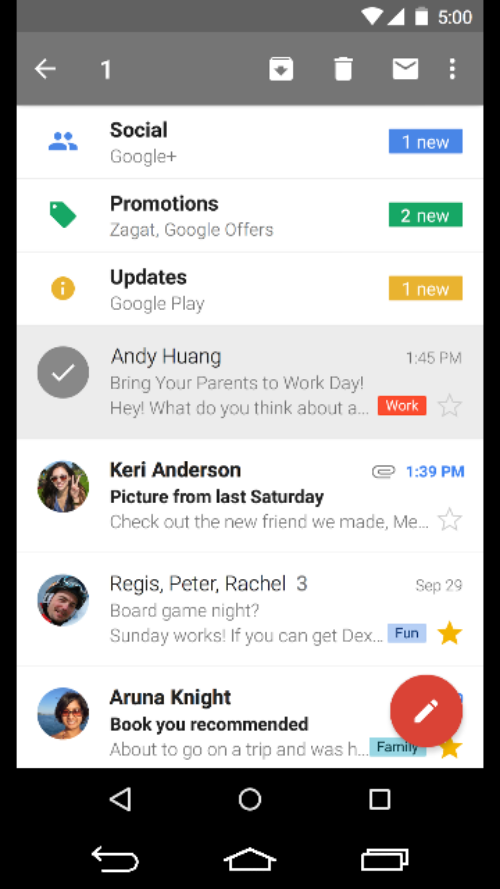 Gmail Android app appears on even more handsets