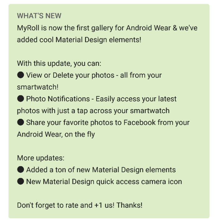 MyRoll Gallery now supports Android Wear